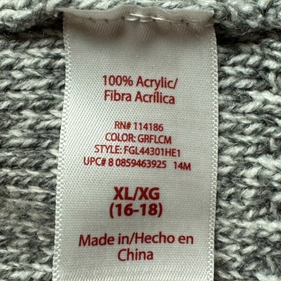 Faded Glory Chunky Cable Knit Sweater Cowl Neck Cozy Fall Winter Gray NEW XL - Picture 5 of 7